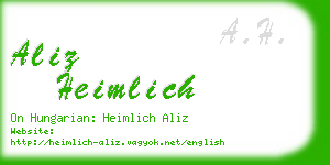 aliz heimlich business card